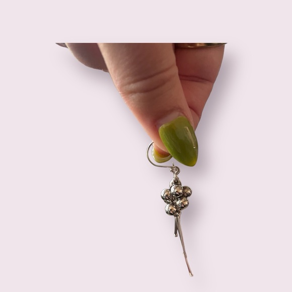 Silver Dangly Cluster earrings - Picture 2 of 3